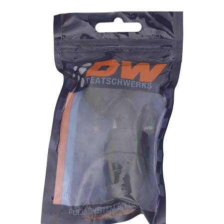 DeatschWerks - DeatschWerks 10AN Female Swivel 45-Degree Hose End PTFE (Incl Olive Insert) - Anodized Matte Black