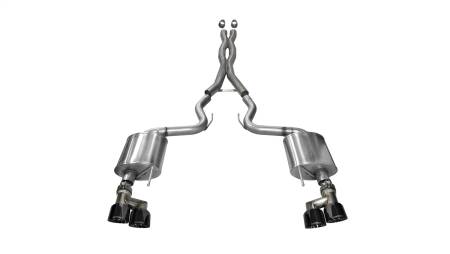 CORSA Performance - Corsa 2015-2017 Ford Mustang GT 5.0 3in Cat Back Exhaust Black Quad Tips (Sport)