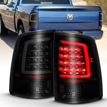 ANZO Headlights, Tail Lights and More  - ANZO 2009-2018 Dodge Ram 1500 LED Taillight Plank Style Black w/Smoke Lens