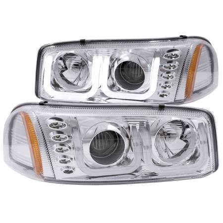 ANZO Headlights, Tail Lights and More  - ANZO 1999-2006 Gmc Sierra 1500 Projector Headlights w/ U-Bar Chrome