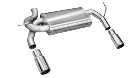 CORSA Performance - Corsa 2007-2011 Jeep Wrangler 3.8L/12-14 Wrangler 3.6L Polished Sport Axle-Back Exhaust