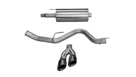 CORSA Performance - Corsa 2015-2020 Ford F-150 5.0L V8 (Super Crew Cab) Black Sport Single Side Dual 4in Tips CB Exhaust