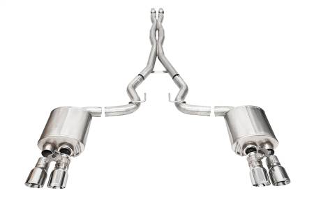 CORSA Performance - Corsa 24+ Ford Mustang V8 5.0L 3in Cat-Back Exhaust System w/ Twin 4in Polished Pro-Series Tips