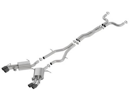 Borla - Borla 16-18 Cadillac CTS-V 6.2L V8 2.75in Diameter S Type Catback Exhaust w/ Valves Black Chrome Tip