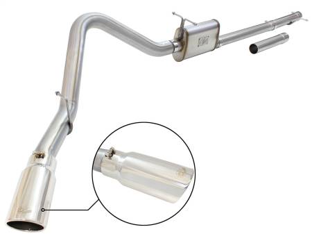 aFe Power (Advanced FLOW Engineering) - aFe MACHForce XP Exhaust 3in-3.5in SS Single Side Ext CB w/ Polish Tip 99-04 Ford F-250 V8 5.4L/6.8L