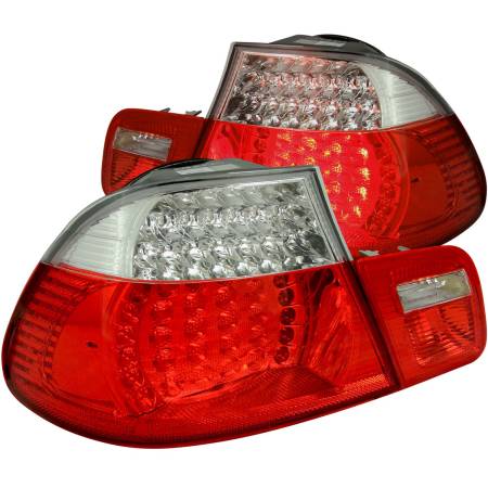 ANZO Headlights, Tail Lights and More  - ANZO 2000-2003 BMW 3 Series E46 2DR LED Taillights Red/Clear