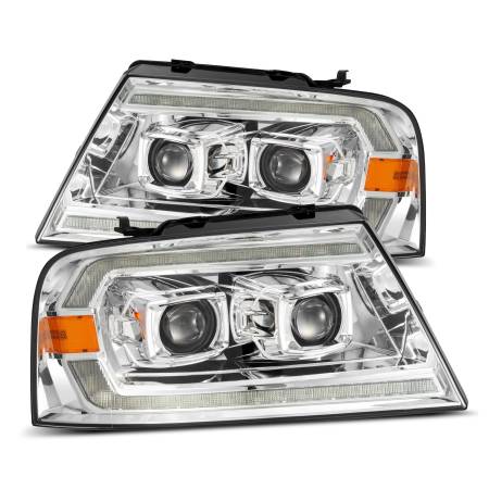 AlphaRex - AlphaRex 04-08 Ford F150 PRO-Series Projector Headlights Black w/ Sequential Signal and DRL