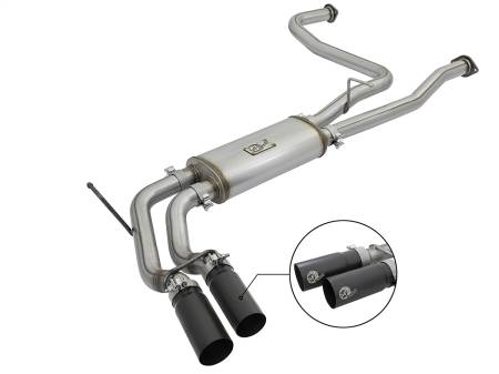 aFe Power (Advanced FLOW Engineering) - aFe Rebel Series 2-1/2in 409 SS Cat Back Exhaust w/ Black Tips 16-17 Nissan Titan V8 5.6L