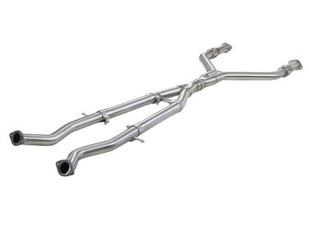 aFe Power (Advanced FLOW Engineering) - aFe Takeda 2.5in to 3in 304 SS Y-Pipe Exhaust System 16-18 Infiniti Q50/Q60 V6-3.0L (tt)