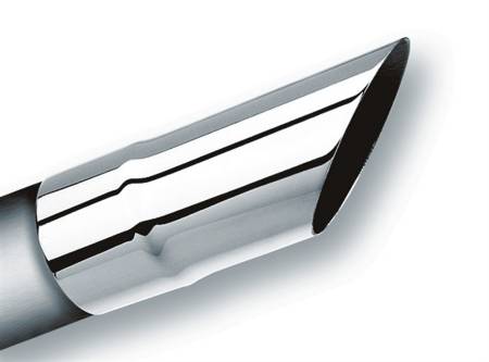 Borla - Borla Universal Polished TipSingle Round Angle-Cut (inlet 2 1/4in. Outlet 2 1/4in) *NO Returns*