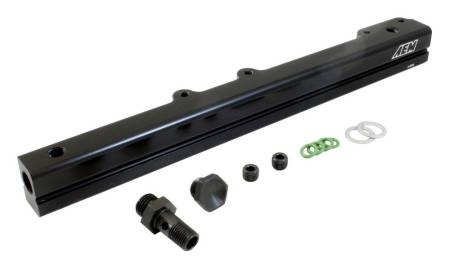 AEM Electronics - AEM 96-00 Civic CX/DX/LX/EX & 96-97 Del Sol S/Si Black Fuel Rail