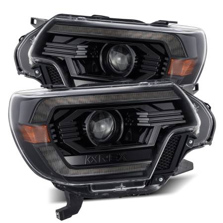 AlphaRex - AlphaRex 12-15 Toyota Tacoma PRO-Series Projector Headlights Plank Style Alpha Black w/DRL