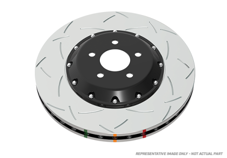 DBA (Disc Brakes Australia) - DBA 97-04 Corvette C5/C6 Front Slotted 5000 Series 2 Piece Rotor Assembled w/ Black Hat