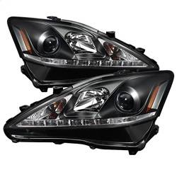 Spyder Auto - Spyder Lexus IS 250/350 2006-2010 Projector Headlights DRL Black PRO-YD-LIS06-DRL-BK