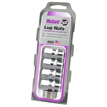 McGard - McGard Hex Lug Nut (Drag Racing Short Shank) M12X1.5 / 13/16 Hex / 1.6in. Length (4-Pack) - Chrome