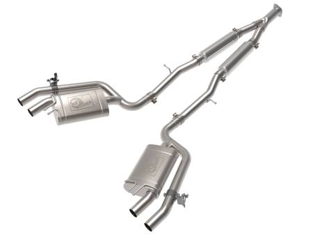 aFe Power (Advanced FLOW Engineering) - aFe 22-23 Kia Stinger L4-2.5L Turbo Gemini XV 3in to Dual 2-1/2in Cat-Back Exhaust System w/ Cut-Out