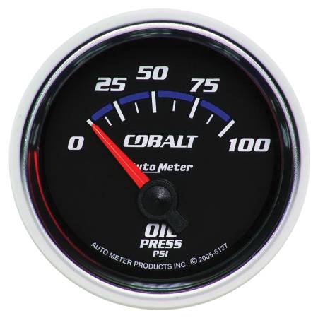 AutoMeter - AutoMeter Cobalt 52mm 100 PSI Short Sweep Electric Oil Pressure Gauge