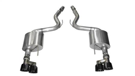 CORSA Performance - Corsa 2015-2017 Ford Mustang GT 5.0 3in Axle Back Exhaust Black Quad Tips (Sport)