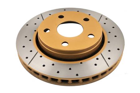 DBA (Disc Brakes Australia) - DBA 07-17 Jeep Wrangler Front Drilled & Slotted Street Series X-Gold Rotor