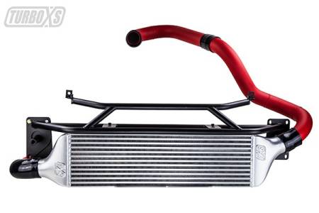 Turbo XS - Turbo XS FMIC for 15-16 Subaru WRX - Wrinkle Red Pipes
