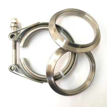 Ticon Industries - Ticon Industries 3" Titanium V-Band Assembly (2 Flanges & 1 Clamp)