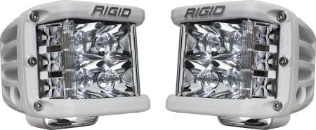 Rigid Industries - RIGID D-SS PRO Side Shooter, Spot Optic, Surface Mount, White Housing, Pair