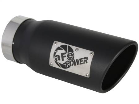 aFe Power (Advanced FLOW Engineering) - aFe Diesel Exhaust Tip Black- 4 in In x 5 out X 12 in Long Bolt On (Right)