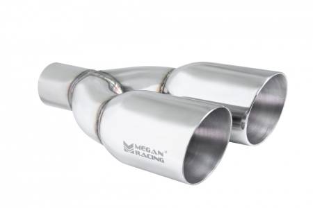 Megan Racing - Megan Racing Exhaust Muffler: Universal Twin Stainless Steel Chrome 3.5 Inch Tips (2.5 inch piping) Driver Side