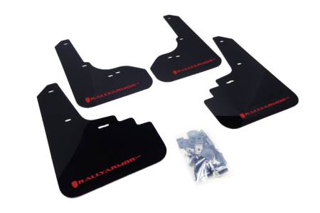 Rally Armor - Rally Armor 2005-2009 Legacy GT and Outback UR Black Mud Flap w/ Red Logo