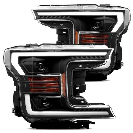AlphaRex - AlphaRex 18-20 Ford F-150 LUXX Style Projector Headlights Alpha Black w/Activation Light/DRL