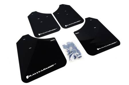 Rally Armor - Rally Armor 02-07 Subaru WRX/STI/RS/2.5i (wagons req mod) UR Black Mud Flap w/ White Logo