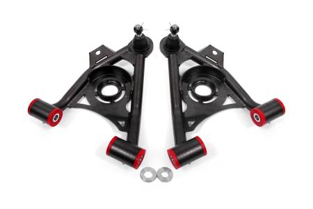 BMR Suspension - BMR 79-93 Fox Mustang Non-Adj Lower A-Arms Standard Ball Joint Spring Pocket - Black Hammertone