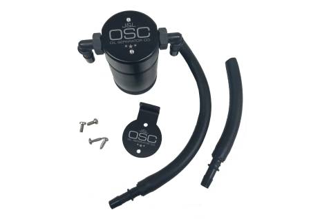 J&L Oil Separator Co - J&L 99-04 Ford Lightning Passenger Side Oil Separator 3.0 - Black Anodized