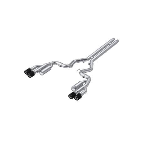 MBRP Exhaust - MBRP 18-22 Ford Mustang GT 5L T304 SS 3in Cat-Back Dual Rear w/4in Quad Carbon Fiber Tips (Race)