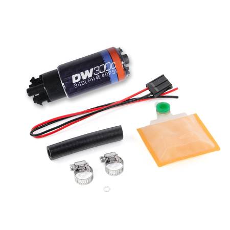 DeatschWerks - DeatschWerks 340lph DW300C Compact Fuel Pump w/ Universal Install Kit (w/o Mounting Clips)