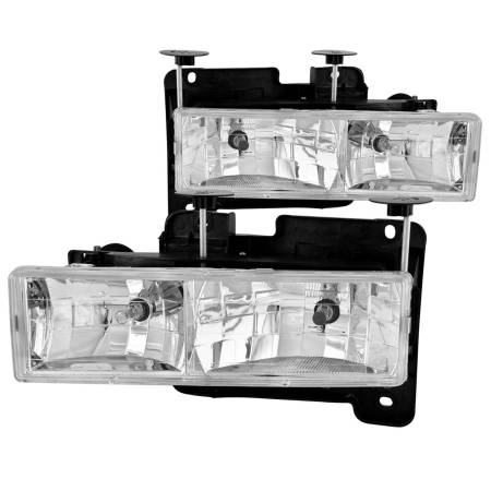 ANZO Headlights, Tail Lights and More  - ANZO 1988-1998 Chevrolet C1500 Crystal Headlights Chrome