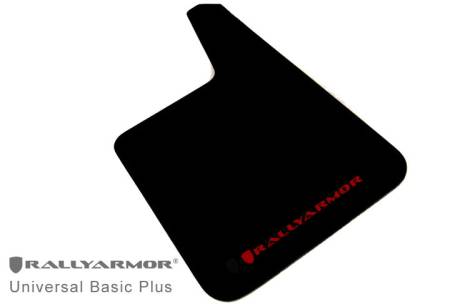 Rally Armor - Rally Armor Universal Fitment Longer (no hardware) Basic Plus Black Mud Flap w/ Red Logo