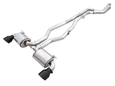 AWE Tuning - AWE 2020 Toyota Supra A90 Non-Resonated Touring Edition Exhaust - 5in Diamond Black Tips