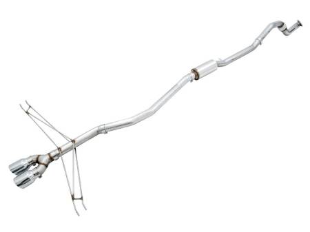 AWE Tuning - AWE 2016+ Honda Civic Si Track Edition Exhaust w/Front Pipe & Dual Chrome Silver Tips