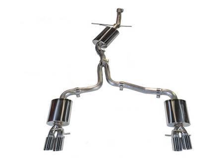 AWE Tuning - AWE Audi B8 A5 2.0T Touring Edition Exhaust - Quad Outlet Polished Silver Tips