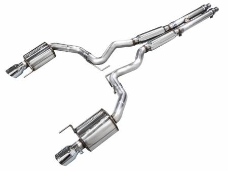 AWE Tuning - AWE 2024 Ford Mustang GT Fastback S650 RWD Touring Catback Exhaust w/ Dual Chrome Silver Tips