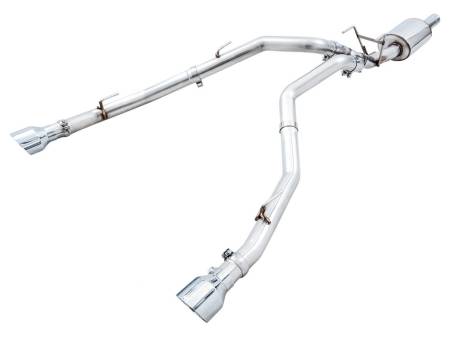 AWE Tuning - AWE 09-18 RAM 1500 5.7L (w/Cutouts) 0FG Dual Rear Exit Cat-Back Exhaust - Chrome Silver Tips