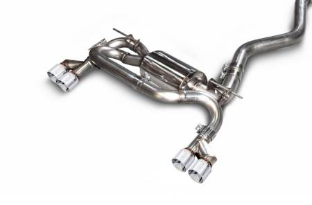 AWE Tuning - AWE BMW F3X N20/N26 328i/428i Touring Edition Exhaust Quad Outlet - 80mm Chrome Silver Tips