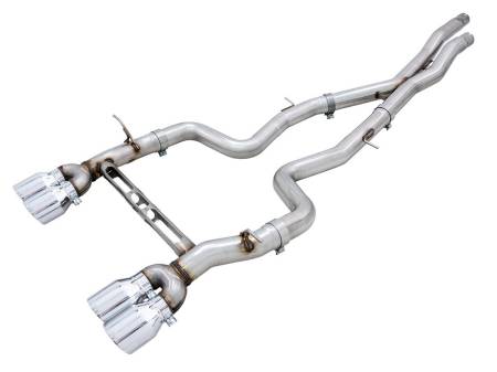AWE Tuning - AWE BMW F8X M3/M4 Track Edition Catback Exhaust - Chrome Silver Tips