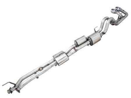 AWE Tuning - AWE 16-22 Toyota Tacoma 0FG Catback Exhaust w/ BashGuard - Dual Chrome Silver Tips