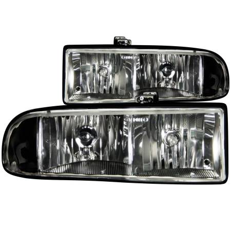 ANZO Headlights, Tail Lights and More  - ANZO 1998-2005 Chevrolet S-10 Crystal Headlights Black