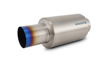 Vibrant Performance - Vibrant Performance Titanium Muffler w/Straight Cut Burnt Tip 4in Inlet / 4in Outlet