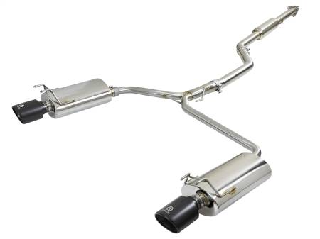 aFe Power (Advanced FLOW Engineering) - aFe Takeda Exhaust 304SS Dual Cat-Back w/ Black Tips 13-17 Honda Accord LX/EX/EX-L Sedan L4 2.4L