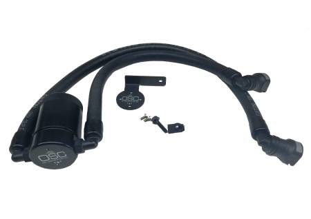 J&L Oil Separator Co - J&L 11-17 Ford F-150 5.0L / 11-14 Ford F-150 6.2L Driver Side Oil Separator 3.0- Black Anodized