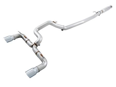 AWE Tuning - AWE Ford Focus RS Track Edition Cat-back Exhaust - Chrome Silver Tips